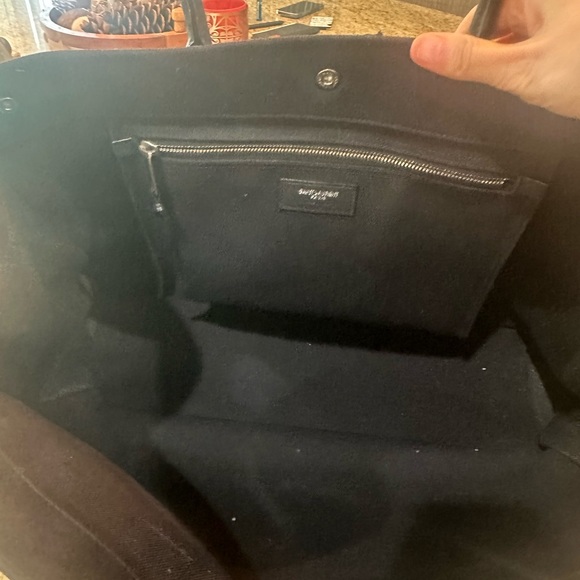 Rive Gauche leather-trimmed printed canvas tote - Picture 6 of 8